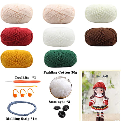 Mia Crochet Plush Doll Kit - Handmade Amigurumi Craft Set