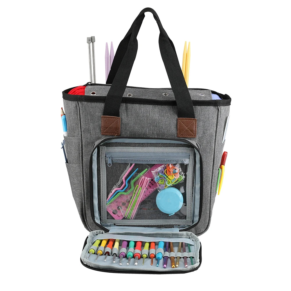 Knitting Tote Bag - Stylish Yarn Storage Organizer