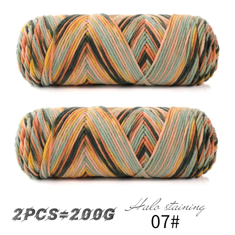 Colorful 5-Strand Dyed Milk Cotton Yarn Set