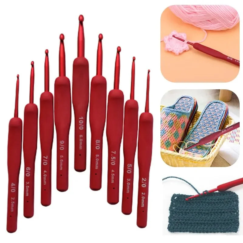 Colorful Plastic Crochet Hooks & Knitting Needles Set