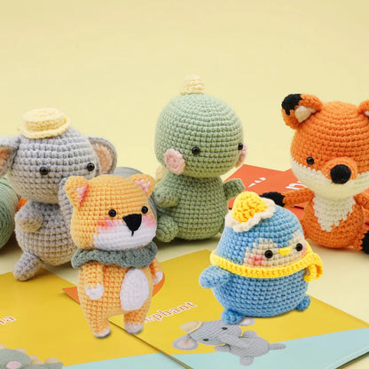 Animal Crochet Kit Bundle - DIY Plush Doll Set