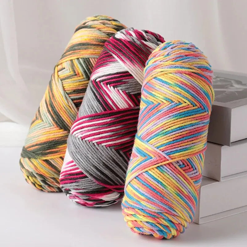 Colorful 5-Strand Dyed Milk Cotton Yarn Set