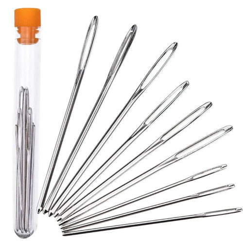 Large Eye Needles Kit - 9pcs Stainless Steel Sewing and Crafting Set