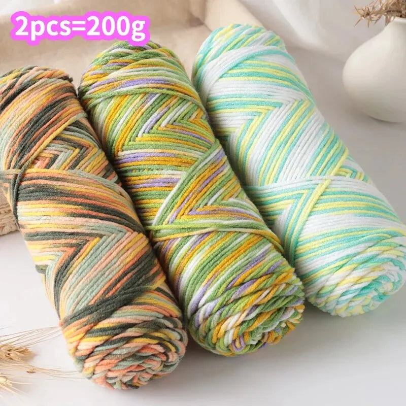 Colorful 5-Strand Dyed Milk Cotton Yarn Set