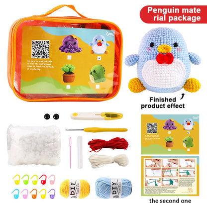 Handmade Doll Crochet Kit - DIY Penguin Sewing Set