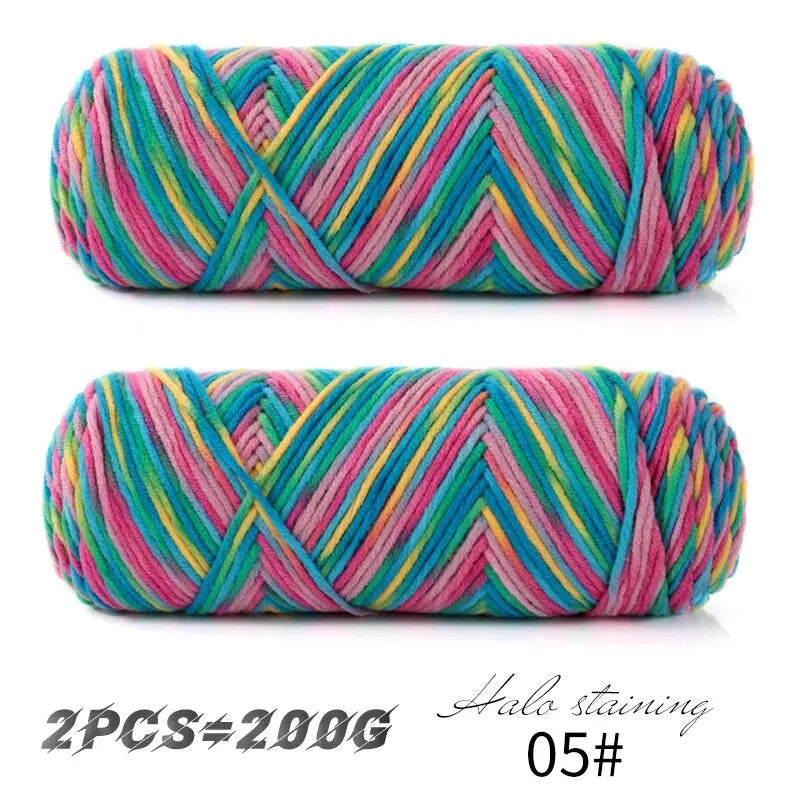 Colorful 5-Strand Dyed Milk Cotton Yarn Set