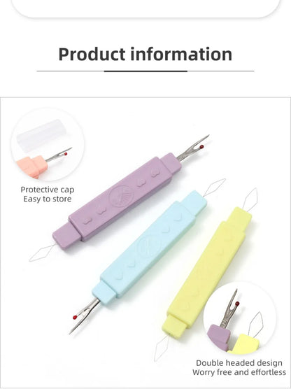 Sewing Needle Threader Kit - Portable Thread Cutter & Seam Ripper