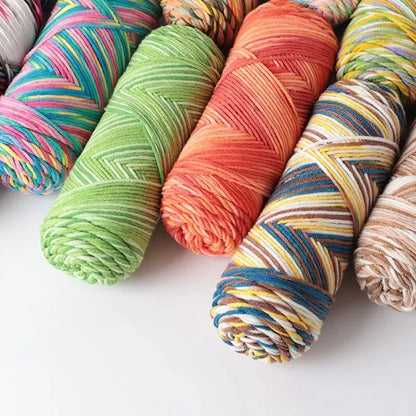 Colorful 5-Strand Dyed Milk Cotton Yarn Set