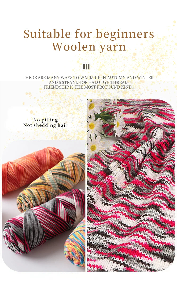 Colorful 5-Strand Dyed Milk Cotton Yarn Set