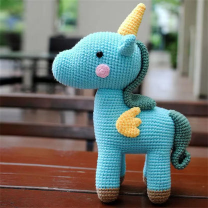 White Unicorn Crochet Kit - DIY Plush Doll Craft