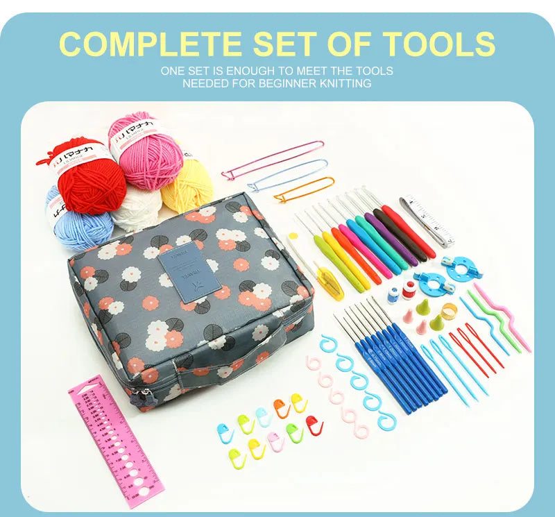 Sewing Knitting Starter Kit with Bag and Ergonomic Tools