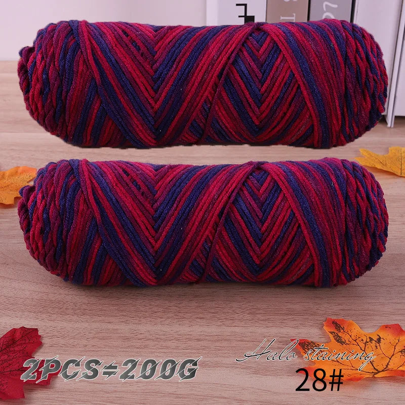 Colorful 5-Strand Dyed Milk Cotton Yarn Set