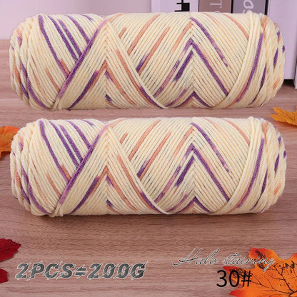 Colorful 5-Strand Dyed Milk Cotton Yarn Set