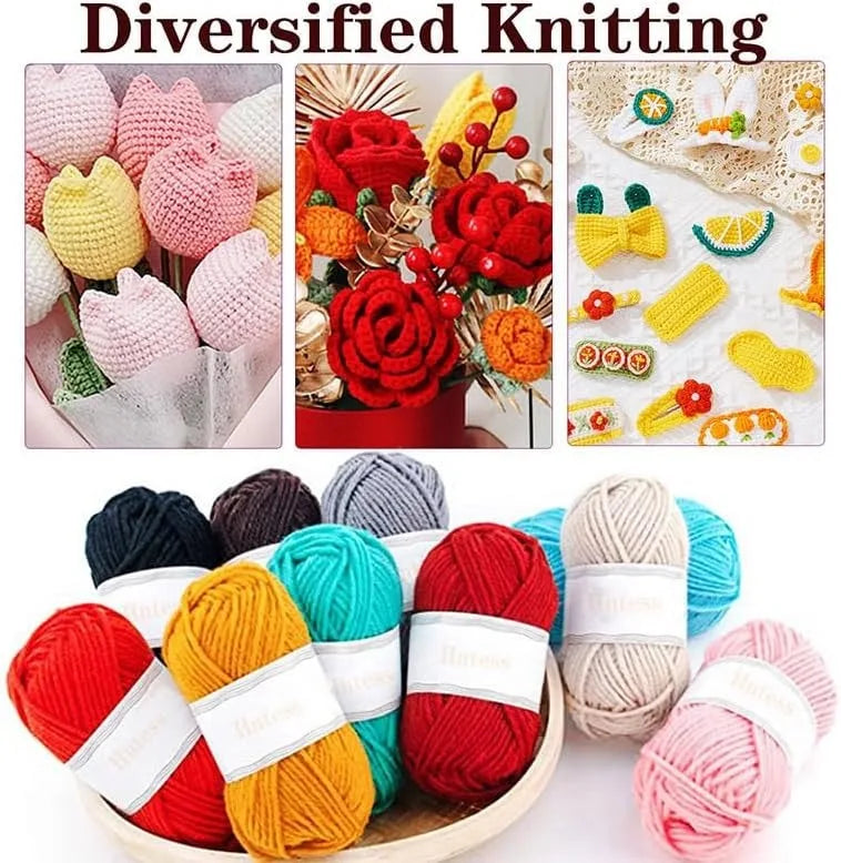 Portable 59Pcs Crochet Knitting Kit with Storage