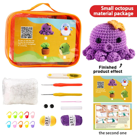 Octopus Crochet Kit - DIY Handmade Craft Set