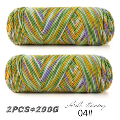 Colorful 5-Strand Dyed Milk Cotton Yarn Set