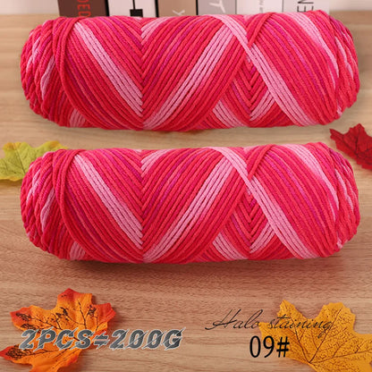 Colorful 5-Strand Dyed Milk Cotton Yarn Set