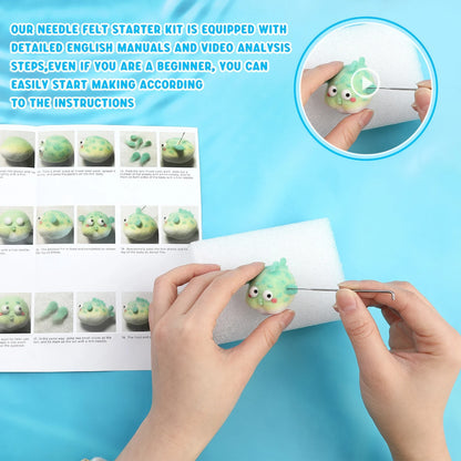 Pufferfish Crochet Kit - DIY Needle Felting Kit