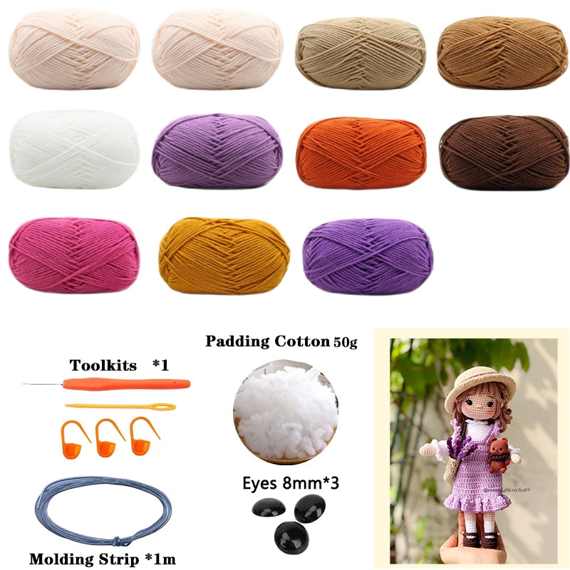 Kelly Crochet Plush Doll Kit - Handmade Amigurumi Craft Set