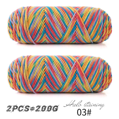 Colorful 5-Strand Dyed Milk Cotton Yarn Set