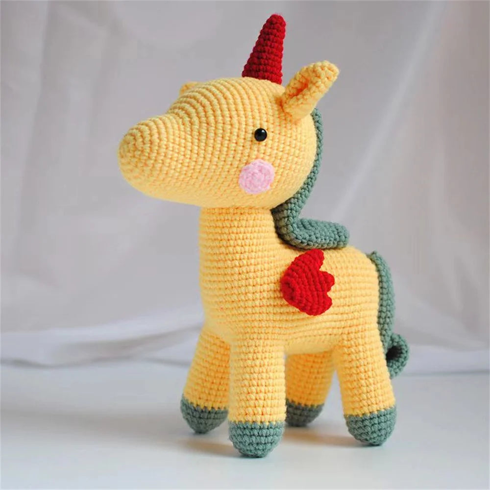 White Unicorn Crochet Kit - DIY Plush Doll Craft