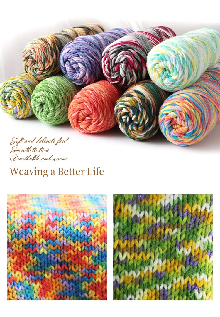 Colorful 5-Strand Dyed Milk Cotton Yarn Set