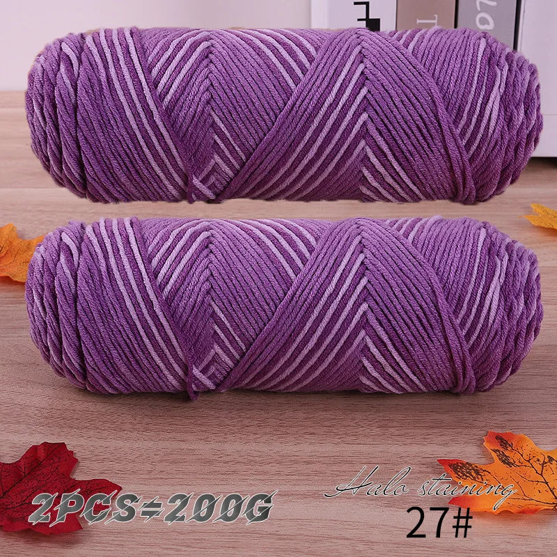 Colorful 5-Strand Dyed Milk Cotton Yarn Set