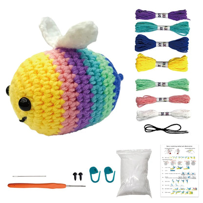 Beginner Bee Crochet Kit - DIY Plush Animal Craft Set