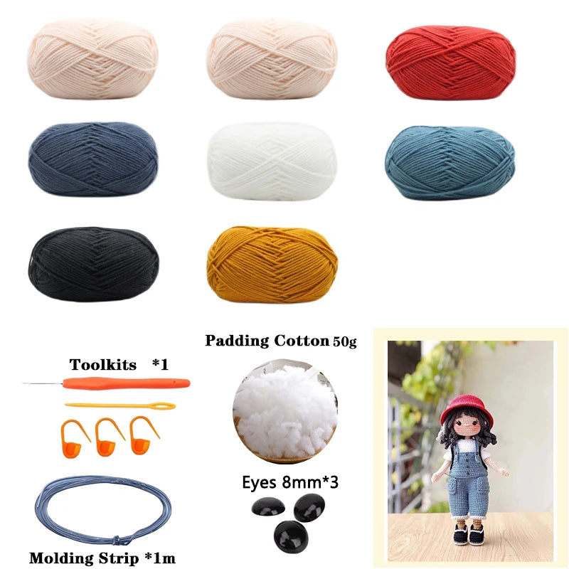 Mia Crochet Plush Doll Kit - Handmade Amigurumi Craft Set