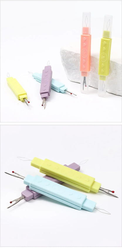 Sewing Needle Threader Kit - Portable Thread Cutter & Seam Ripper