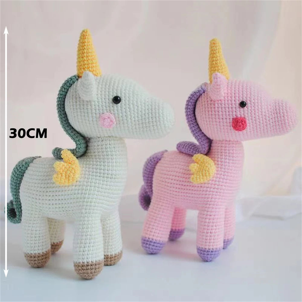 Blue Unicorn Crochet Kit - DIY Plush Doll Starter Set