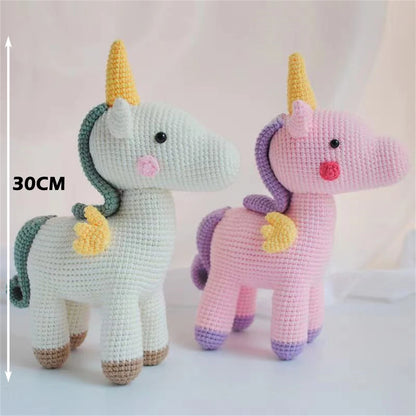 Blue Unicorn Crochet Kit - DIY Plush Doll Starter Set