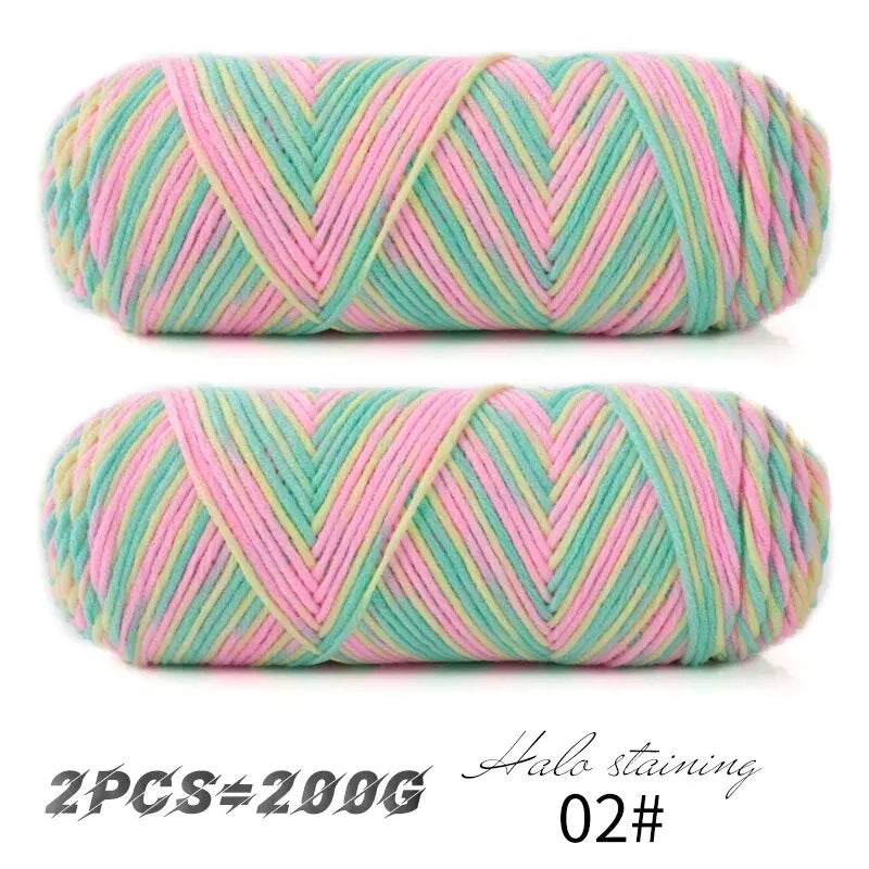 Colorful 5-Strand Dyed Milk Cotton Yarn Set