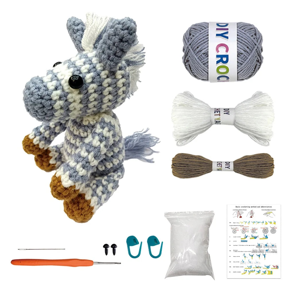 Blue Owl Crochet Kit - Beginner's DIY Plush Doll Set