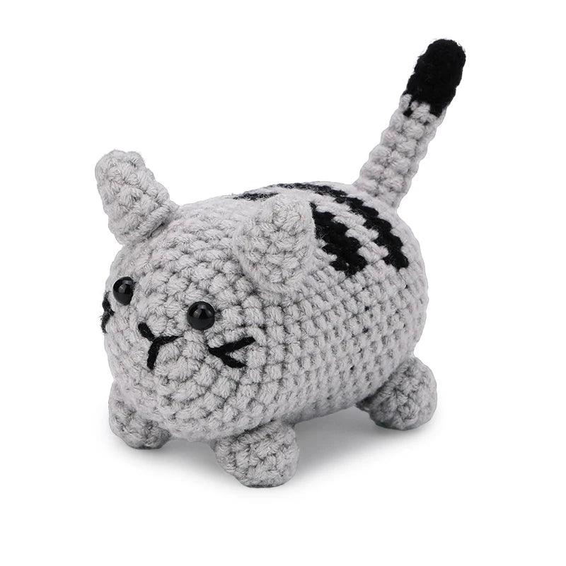 Cat Crochet Kit - Beginner Friendly Craft Set with Yarn & Tools