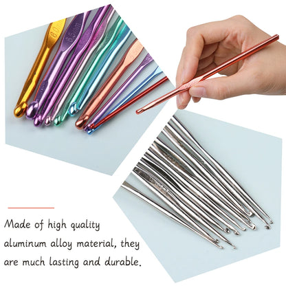 100 Piece Crochet Kit - Complete Aluminum Needle Set