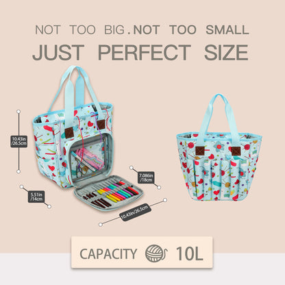 Knitting Tote Bag - Stylish Yarn Storage Organizer