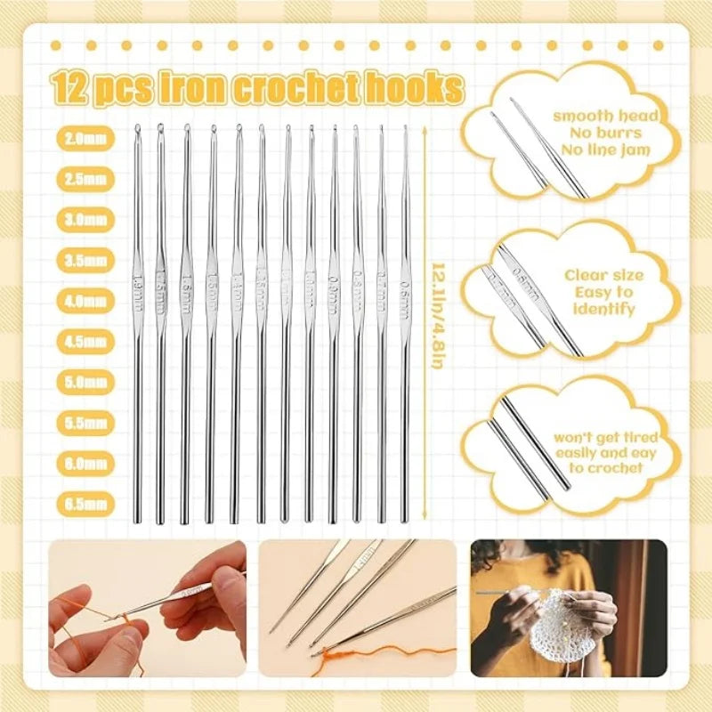 54 Pcs Crochet Needles Set with Storage Case