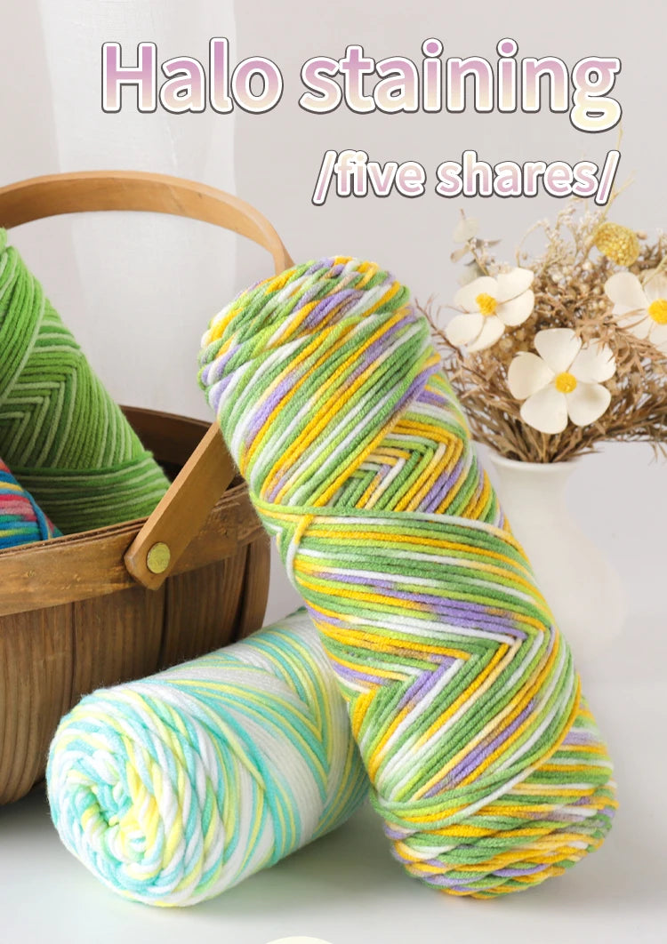 Colorful 5-Strand Dyed Milk Cotton Yarn Set