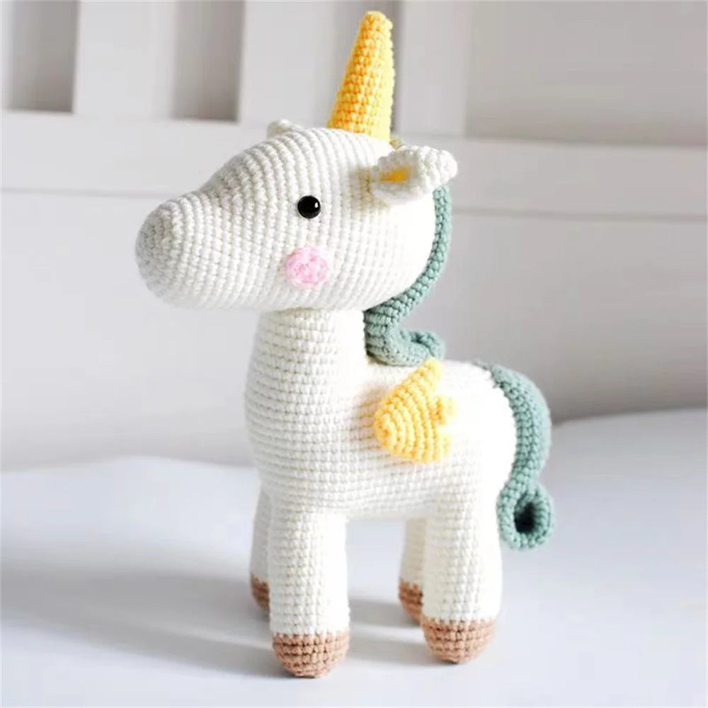 Blue Unicorn Crochet Kit - DIY Plush Doll Starter Set