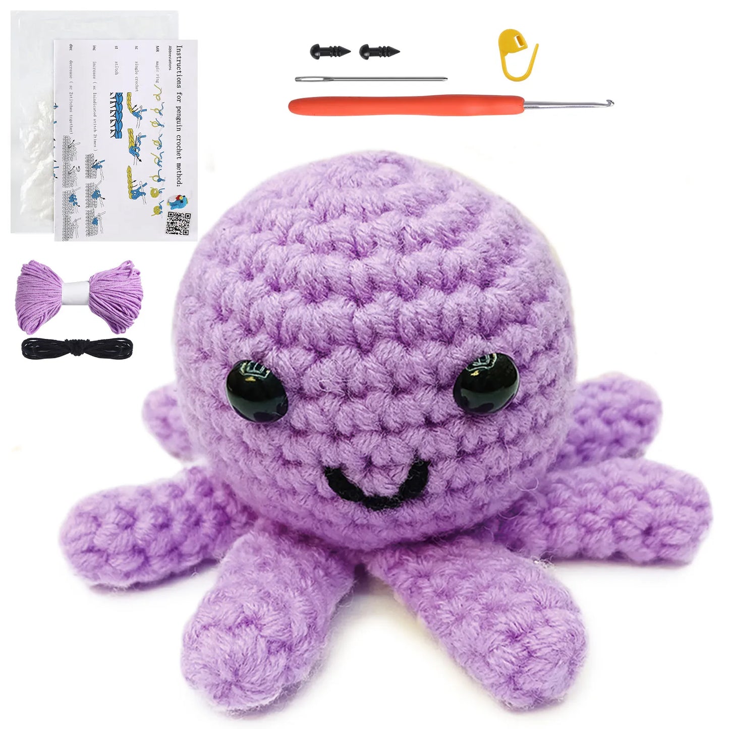 Rainbow Bee Crochet Kit - DIY Plush Doll Craft Set