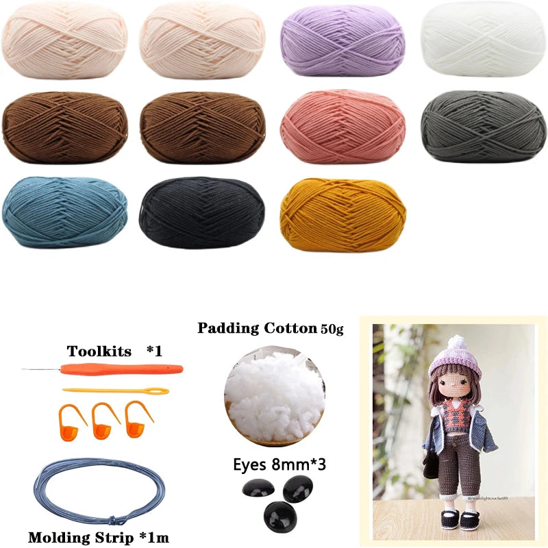 Jolie Crochet Plush Doll Kit - Handmade Amigurumi Craft Set