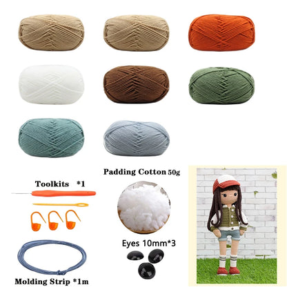 Mia Crochet Plush Doll Kit - Handmade Amigurumi Craft Set