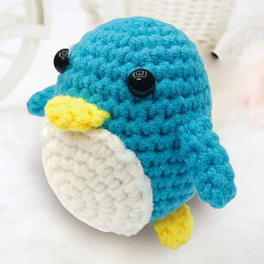 Blue Penguin Crochet Kit - DIY Knitting Craft Set