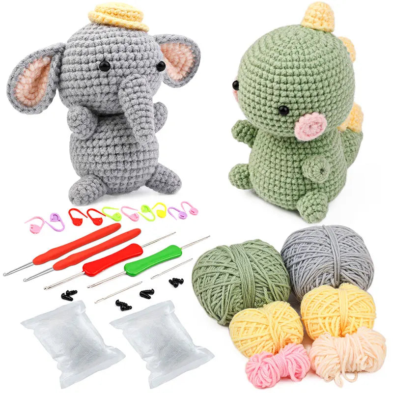 Animal Crochet Kit Bundle - DIY Plush Doll Set