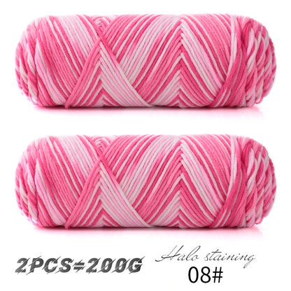 Colorful 5-Strand Dyed Milk Cotton Yarn Set