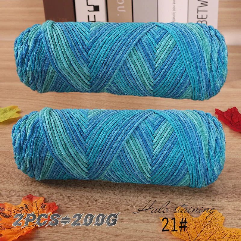 Colorful 5-Strand Dyed Milk Cotton Yarn Set