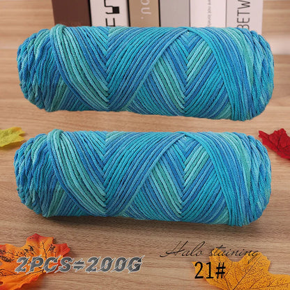 Colorful 5-Strand Dyed Milk Cotton Yarn Set