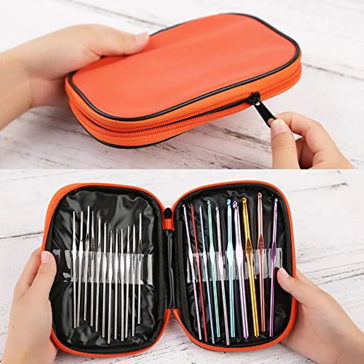 KRABALL 54PCS Ergonomic Crochet Needles Set with Storage Case