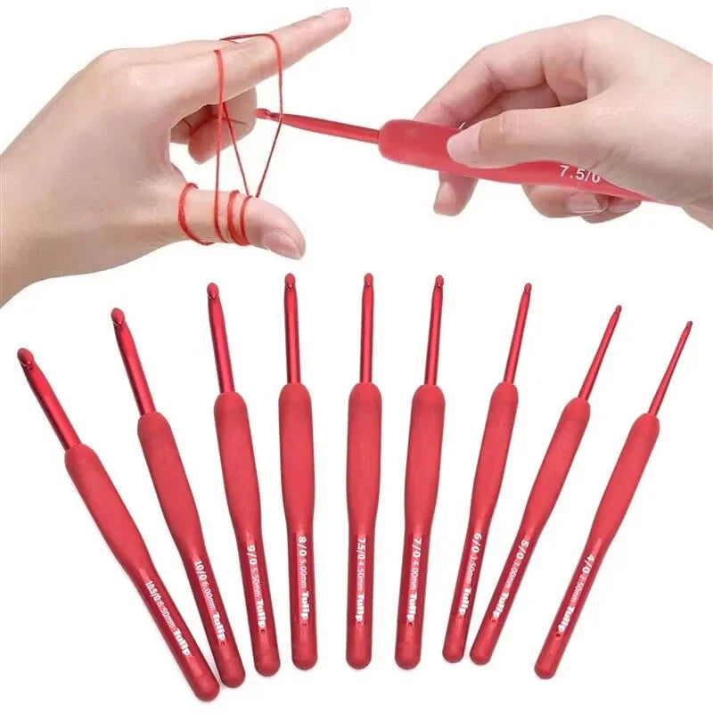 Colorful Plastic Crochet Hooks & Knitting Needles Set